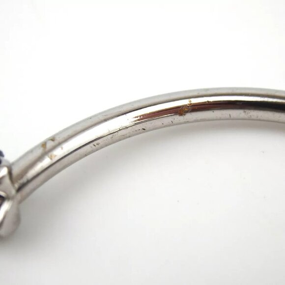 Authentic ALEXANDER McQUEEN Skull motif bangle bracelet metal/Rhinestone [Used] - Picture 7 of 10